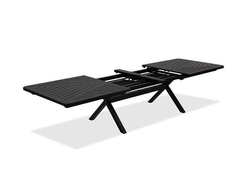 Gündönümü Eski Bronz Alüminyum Veranda 84-130 x 44 inç Uzatmalı Yemek Masası